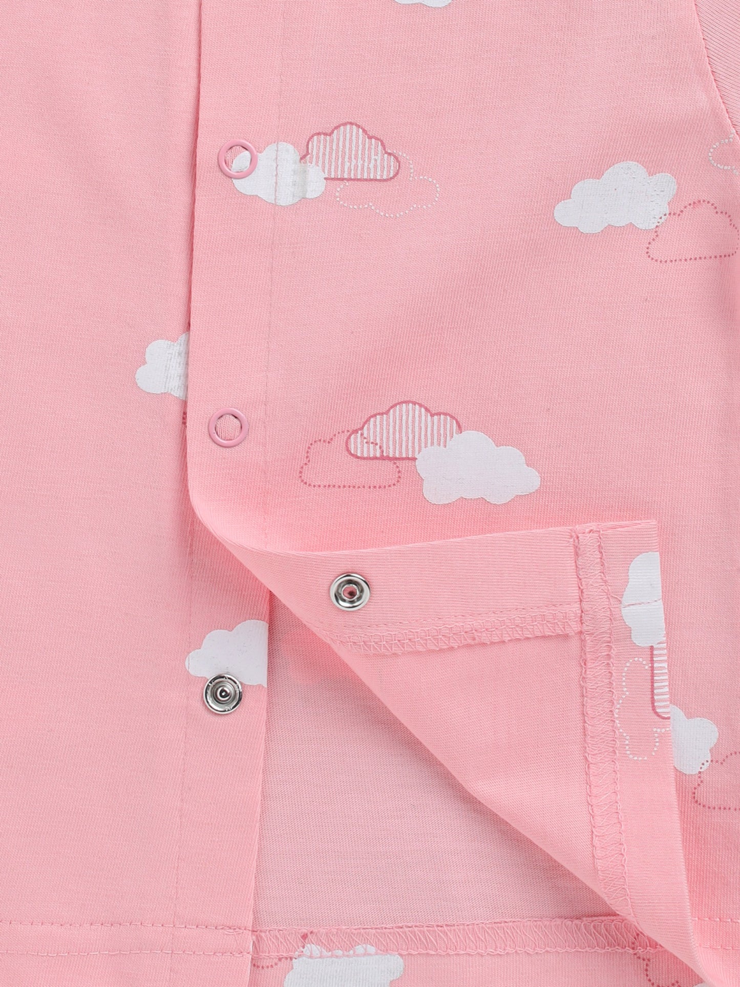 Cloud Pink Cotton Full Sleeve Nightwear Set