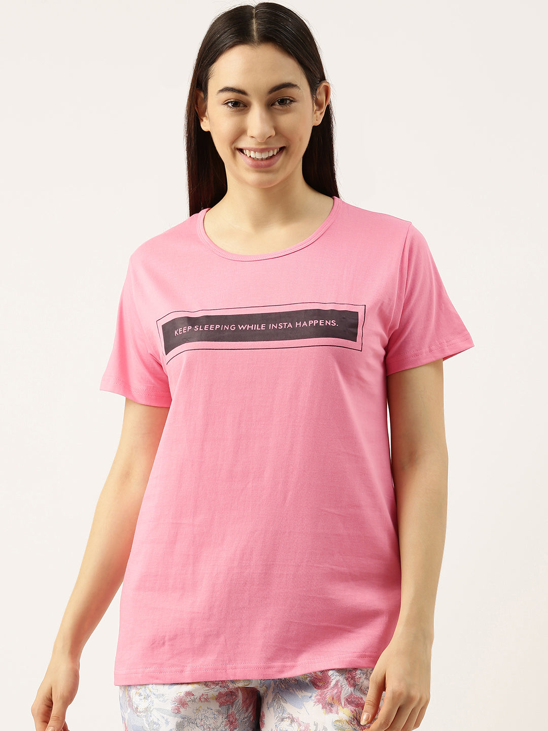 Buy Clt.s Women T-shirt & Capri - Pink online