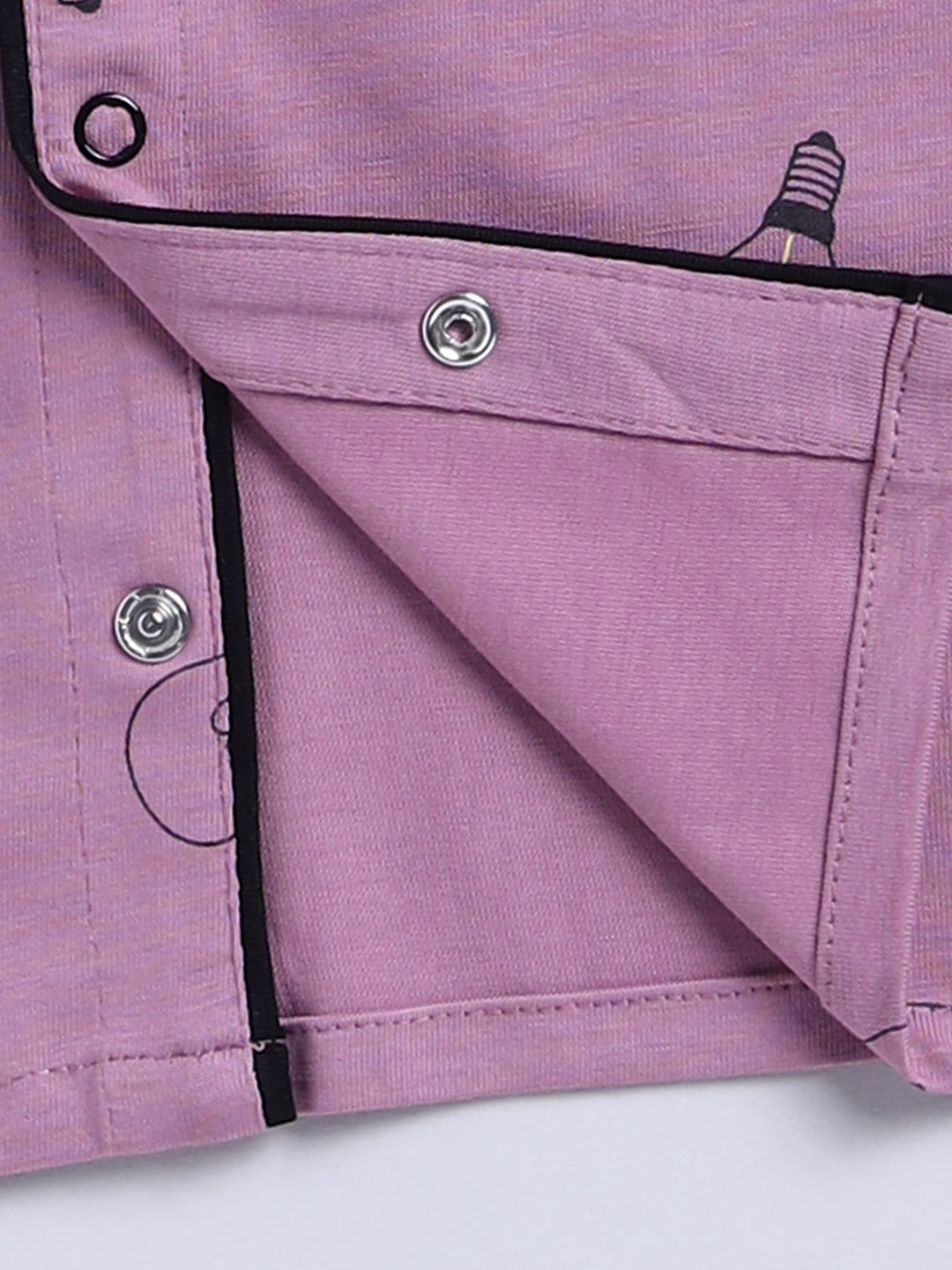 Purple Typography Cotton Full Sleeves Night Suit