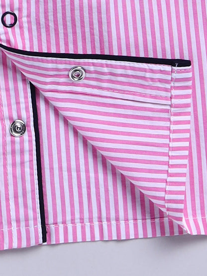 Pink Typography Cotton Full Sleeves Night Suit