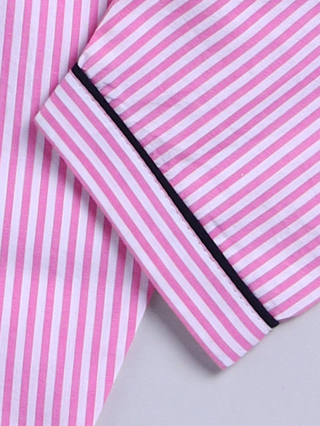 Pink Typography Cotton Full Sleeves Night Suit