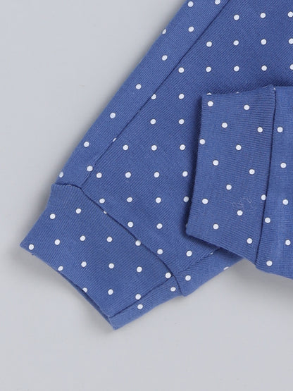Blue Polka Dots Cotton Full Sleeve Co-ord Set