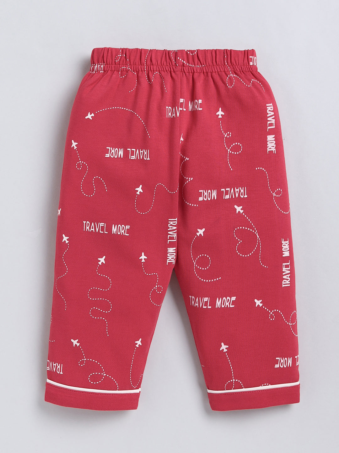 Coral Typography Cotton Full Sleeve Night Suit