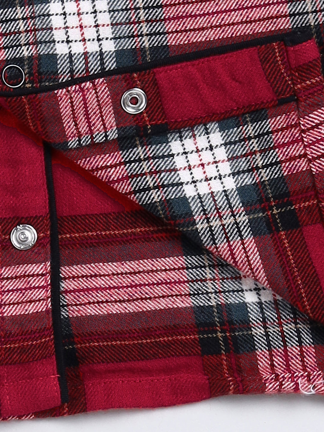 Red Checked Cotton Full Sleeve Night Suit