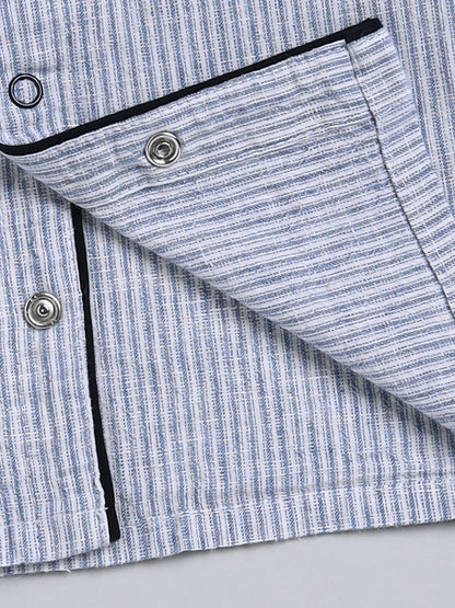 Blue Typography Cotton Full Sleeve Night Suit