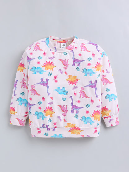 Peach Dino Print Cotton Full Sleeve Co-ord Set (Copy)