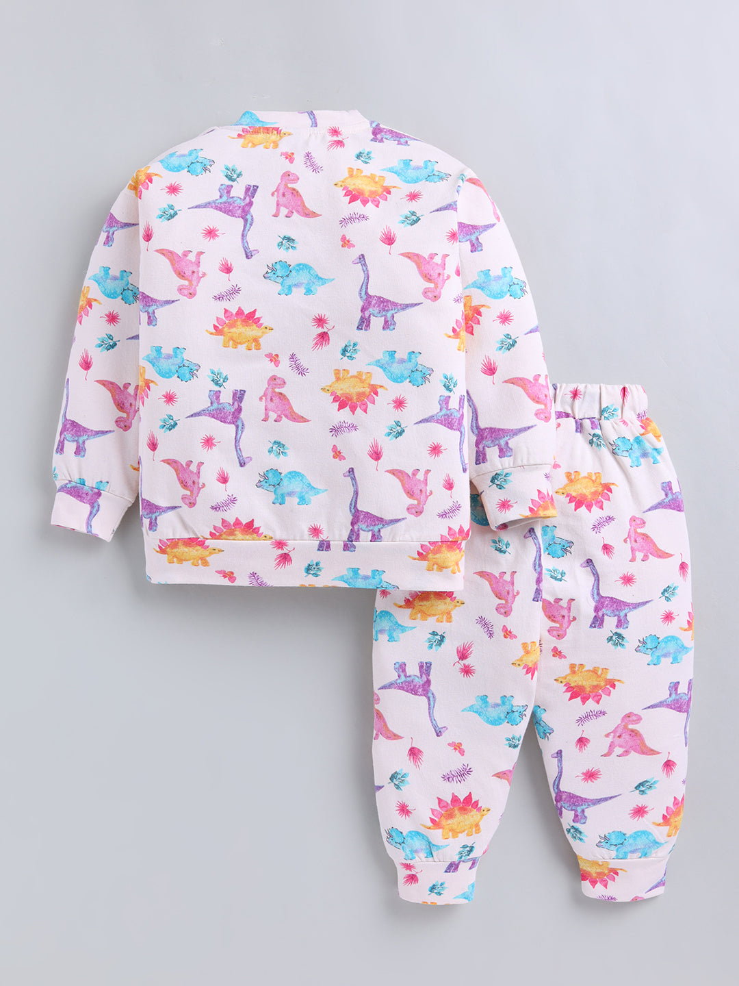 Peach Dino Print Cotton Full Sleeve Co-ord Set (Copy)