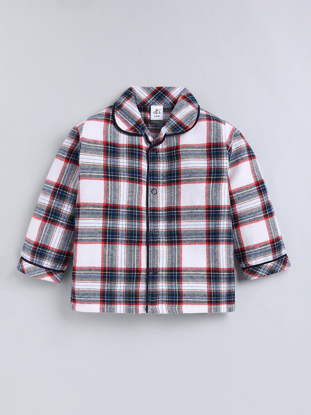 Multi Checked Cotton Full Sleeve Night Suit