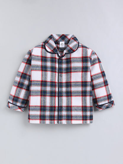 Multi Checked Cotton Full Sleeve Night Suit
