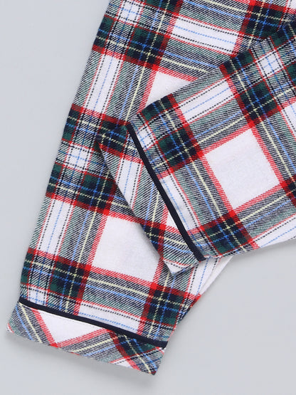 Multi Checked Cotton Full Sleeve Night Suit