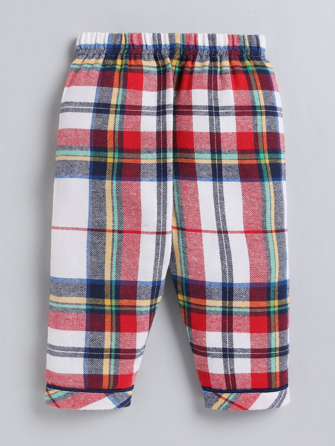 Red Checked Cotton Full Sleeve Night Suit