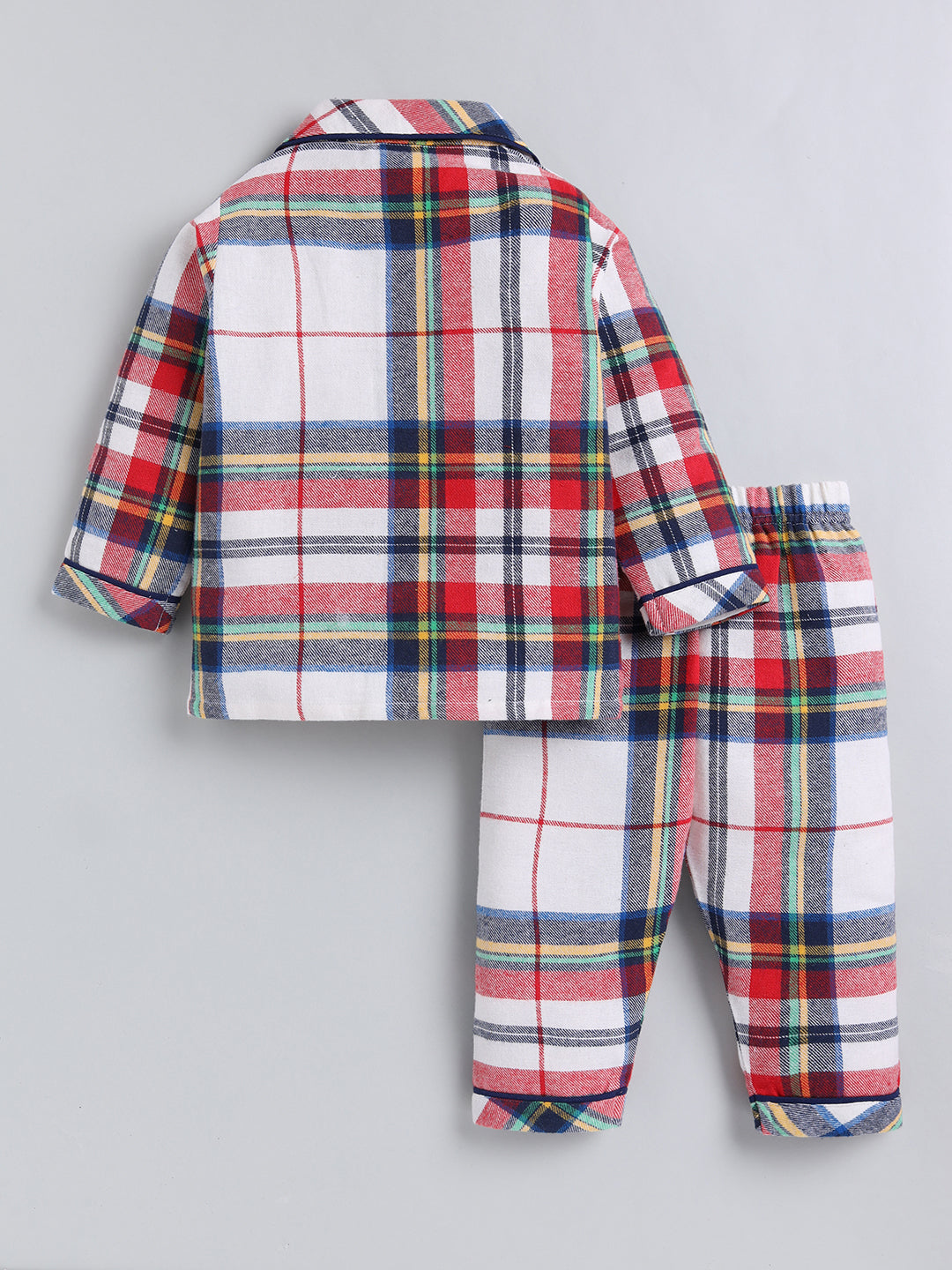 Red Checked Cotton Full Sleeve Night Suit