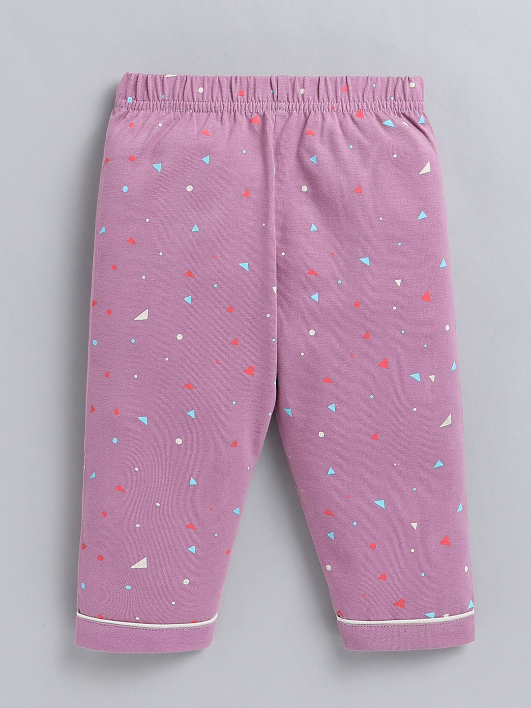 Purple Typography Cotton Full Sleeve Night Suit