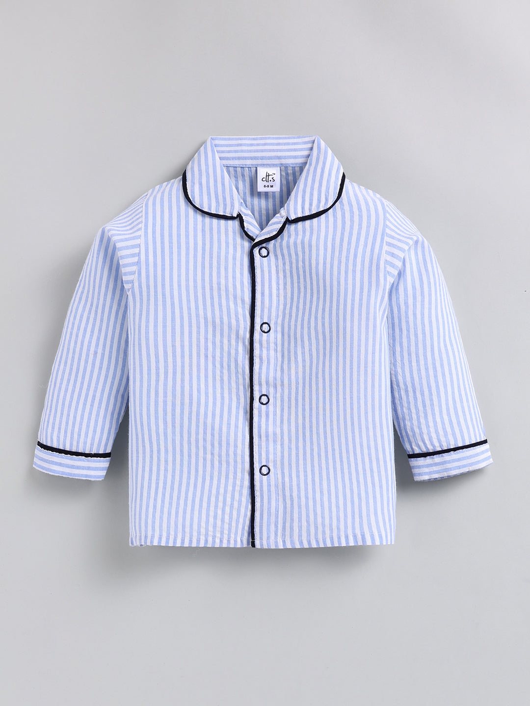 "Best Bro" Blue Cotton Full Sleeve Night Suit
