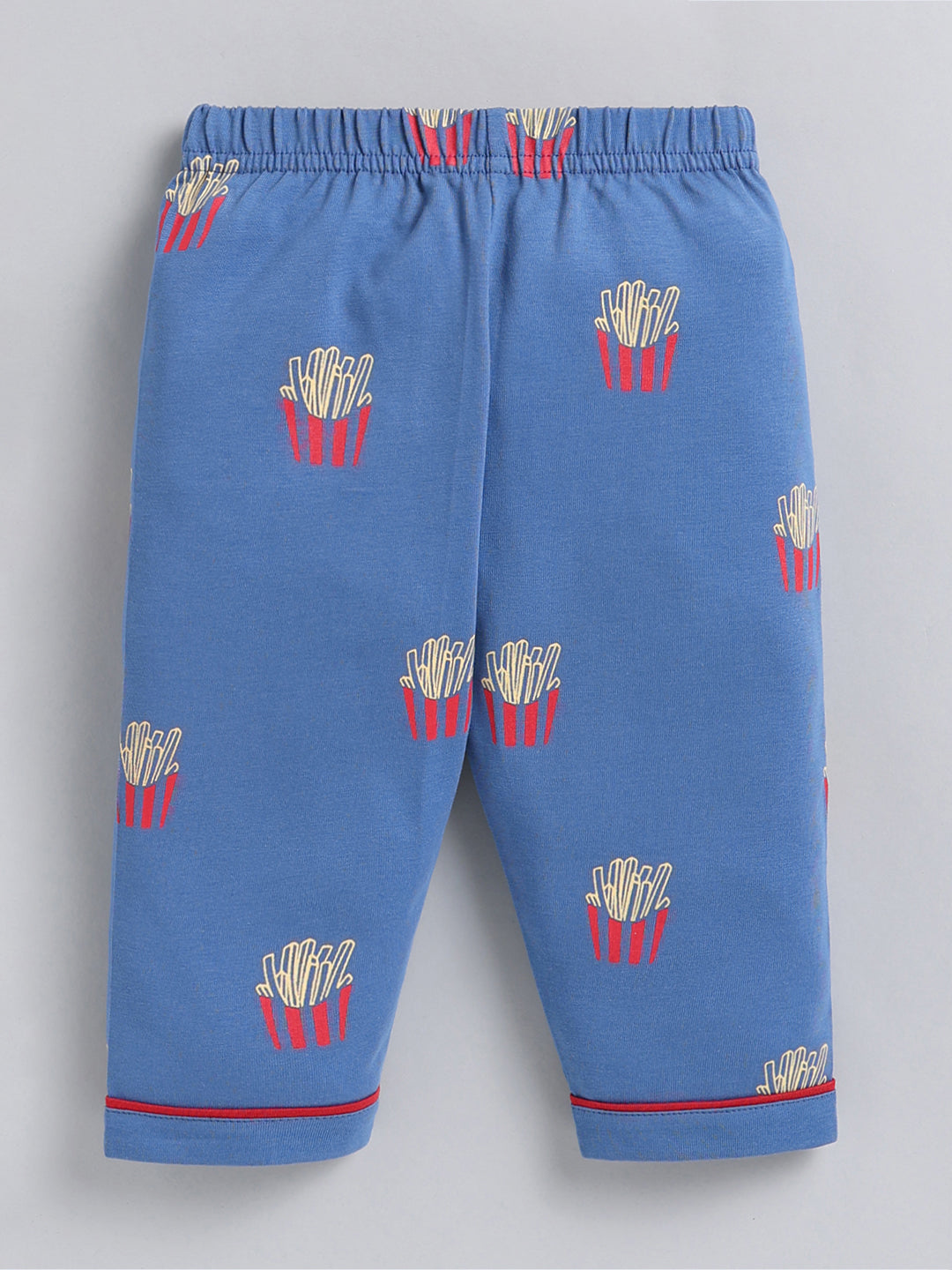 Blue 'Fried' Cotton Full Sleeve Night Suit