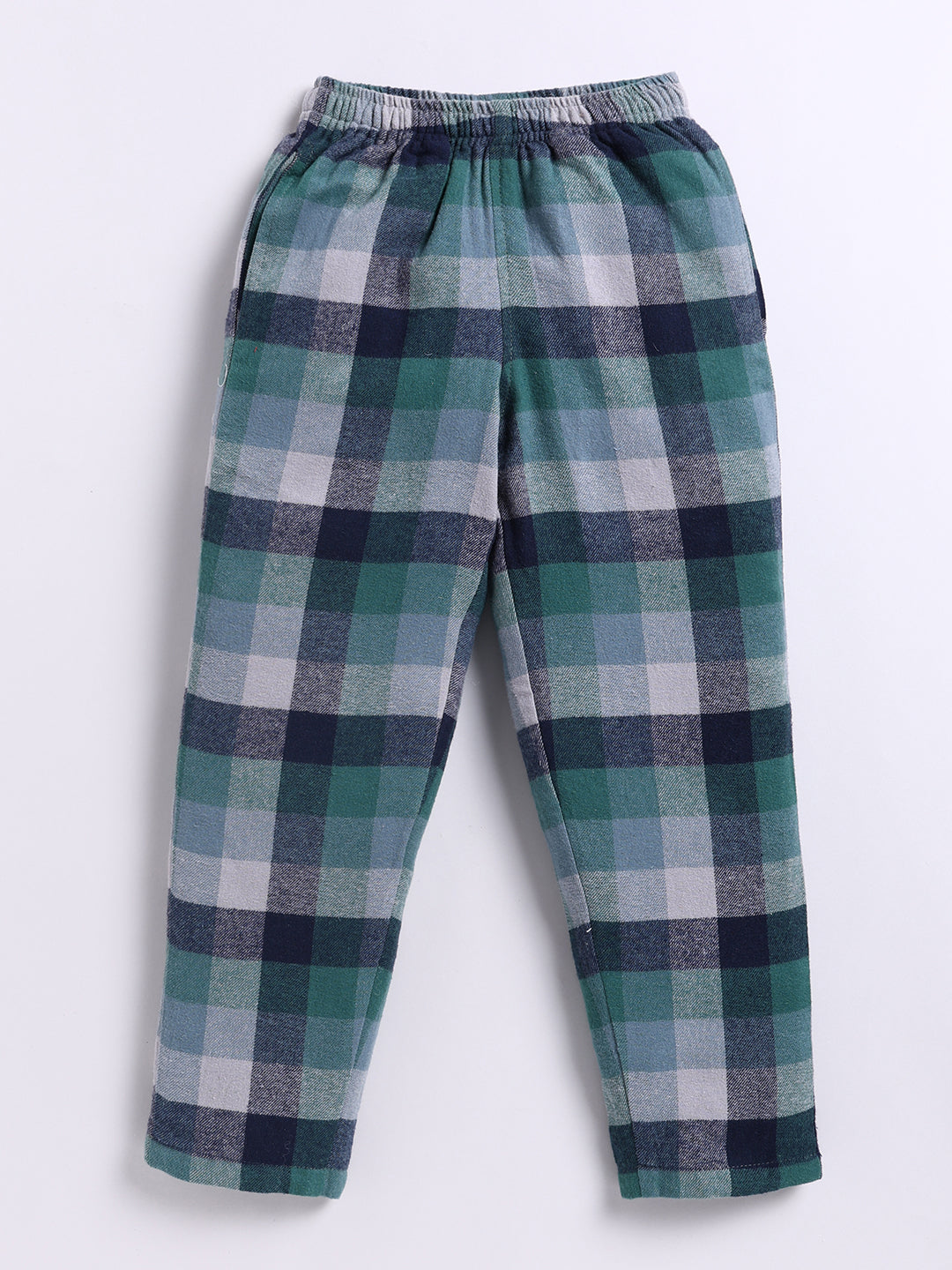 Green Checked Flannel Cotton Full Sleeve Night Suit