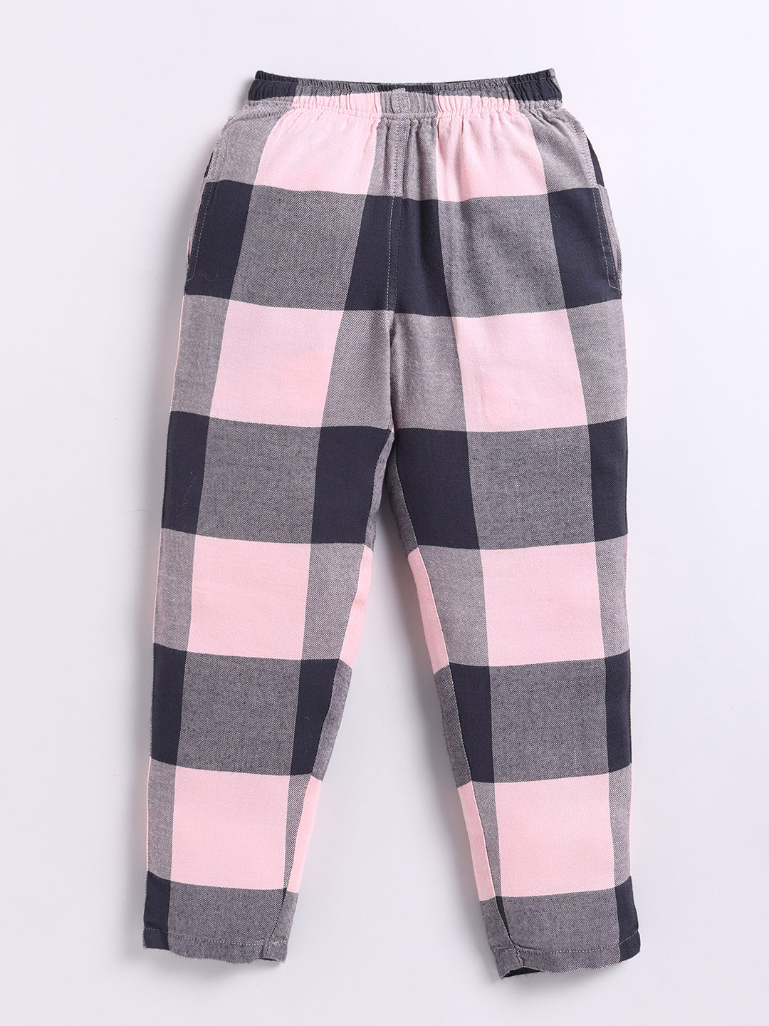 Pink Striped Cotton Full Sleeve Night Suit