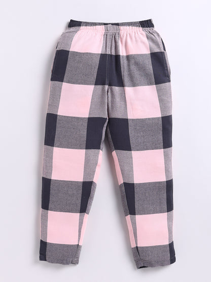 Pink Striped Cotton Full Sleeve Night Suit