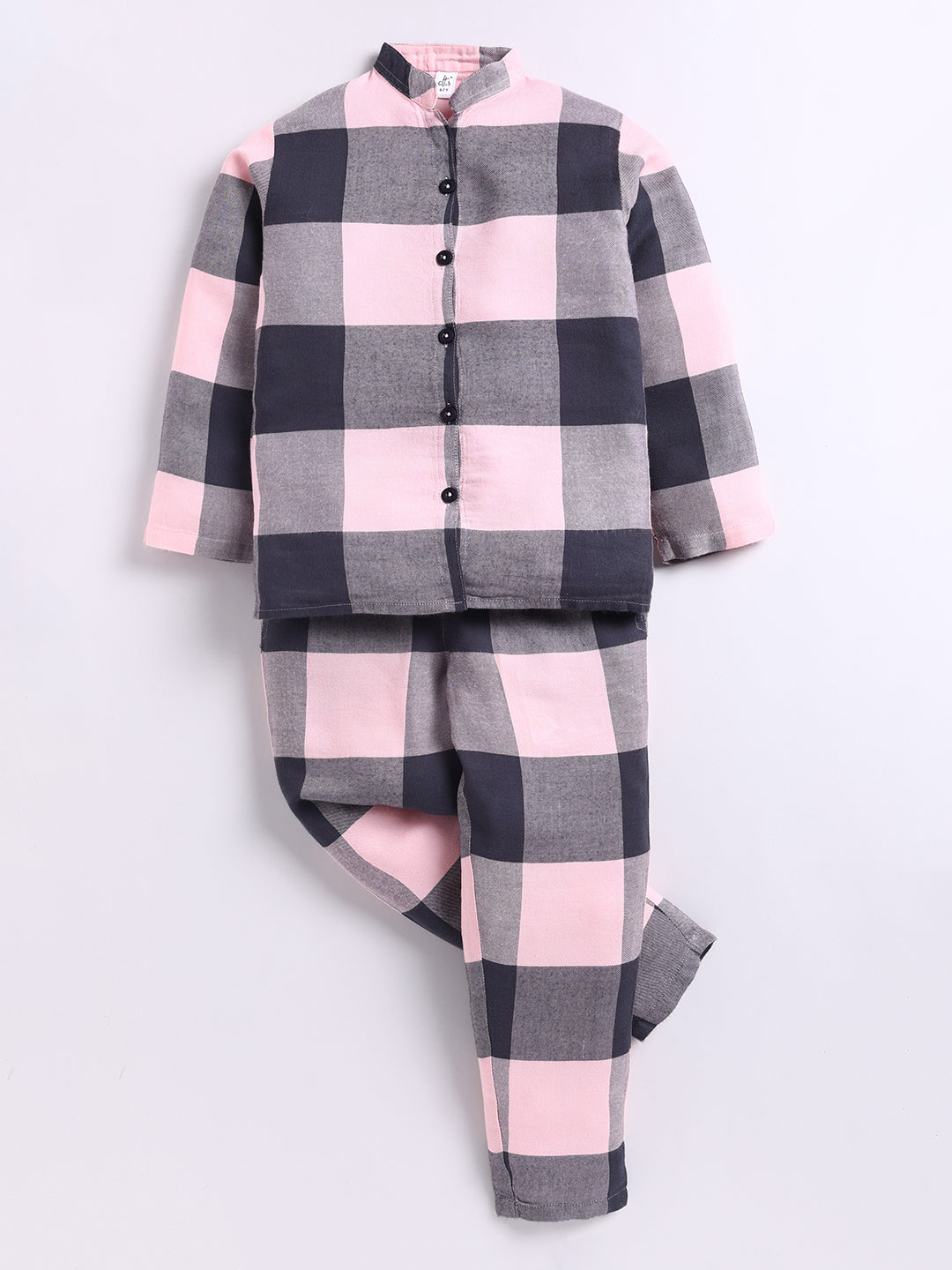 Pink Striped Cotton Full Sleeve Night Suit