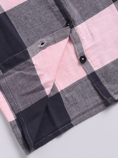 Pink Striped Cotton Full Sleeve Night Suit