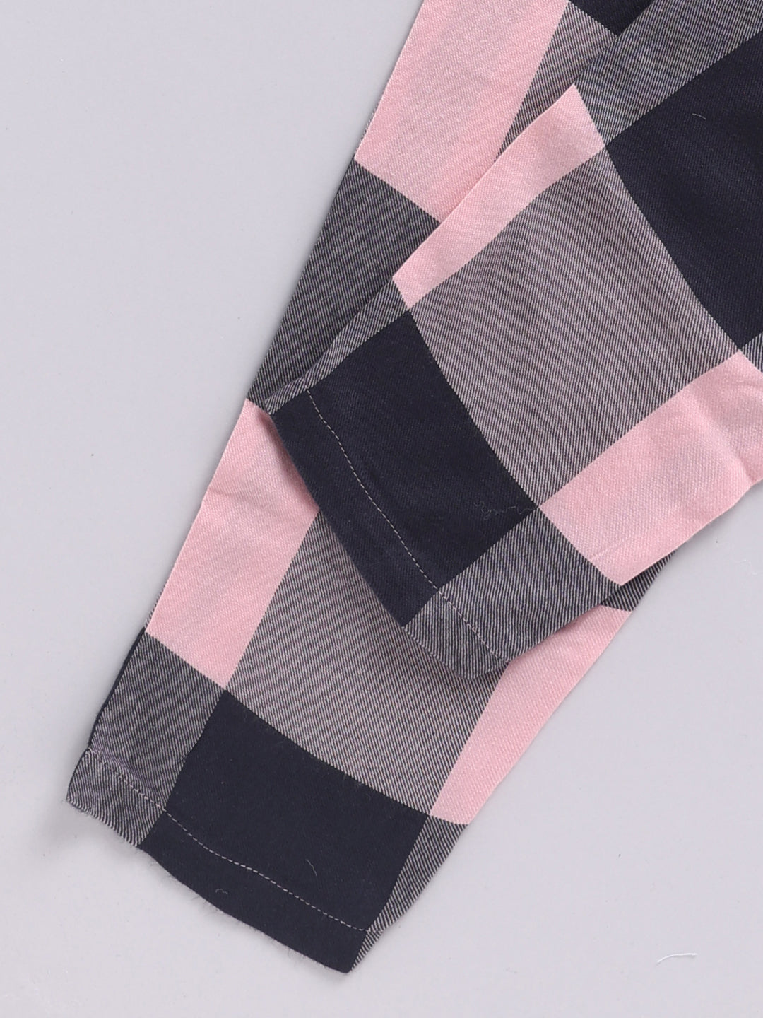 Pink Striped Cotton Full Sleeve Night Suit