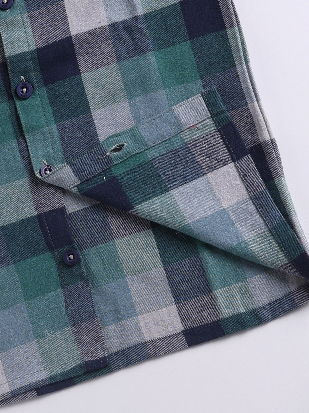 Green Checked Flannel Cotton Full Sleeve Night Suit