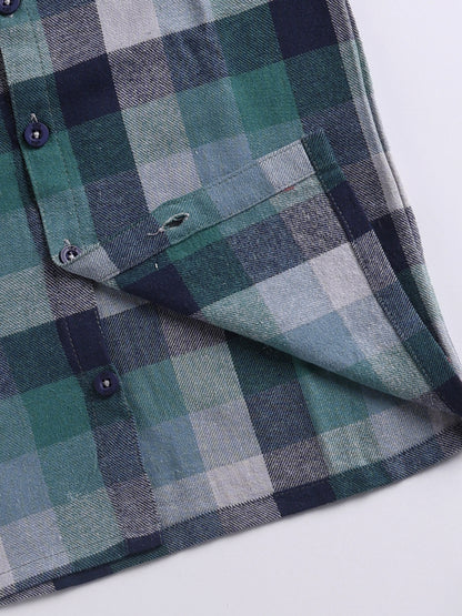 Green Checked Flannel Cotton Full Sleeve Night Suit