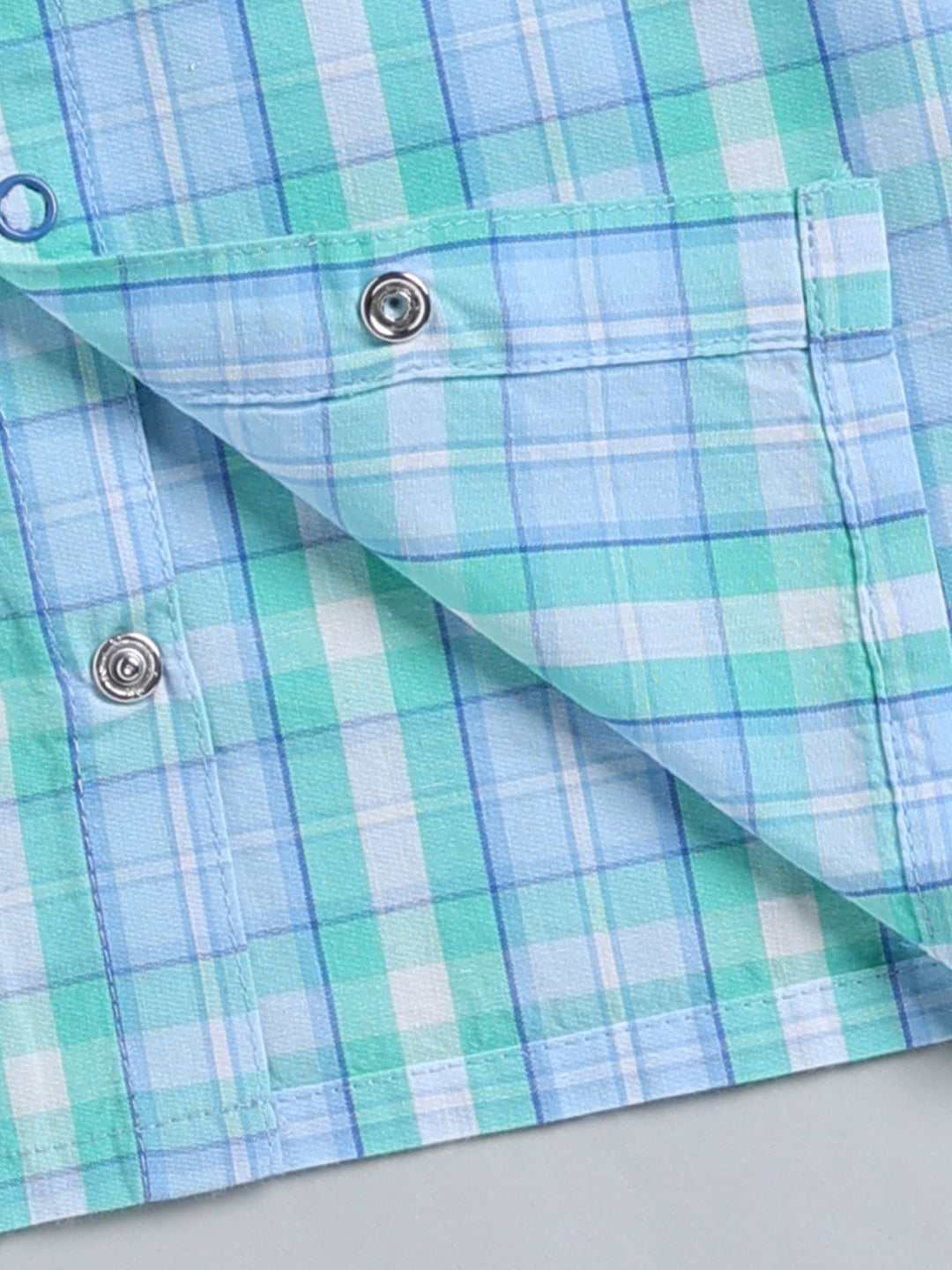 Blue Checked Cotton Full Sleeve Night Suit