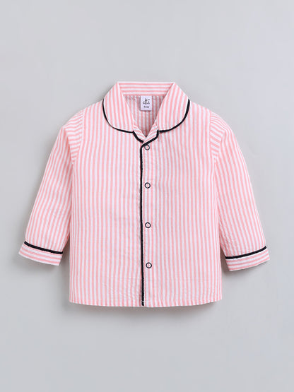 "Super Sis" Pink Cotton Full Sleeve Night Suit