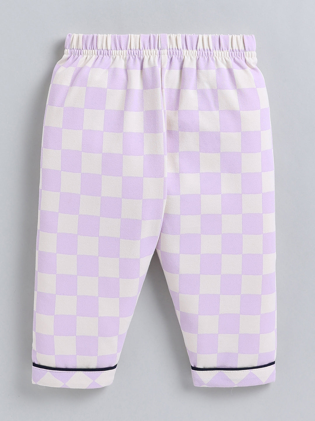 Purple Typography Cotton Full Sleeve Night Suit