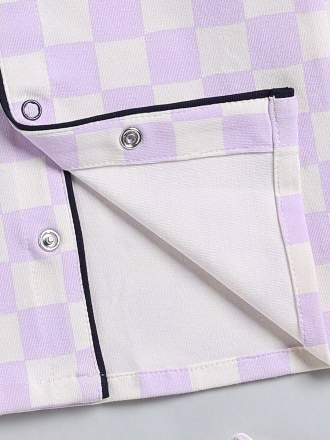 Purple Typography Cotton Full Sleeve Night Suit