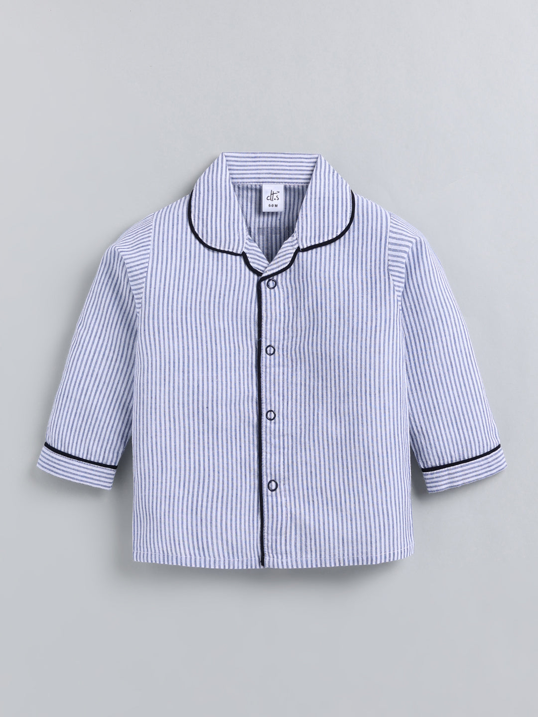"Cuter Version of Mom" Blue Cotton Full Sleeve Night Suit