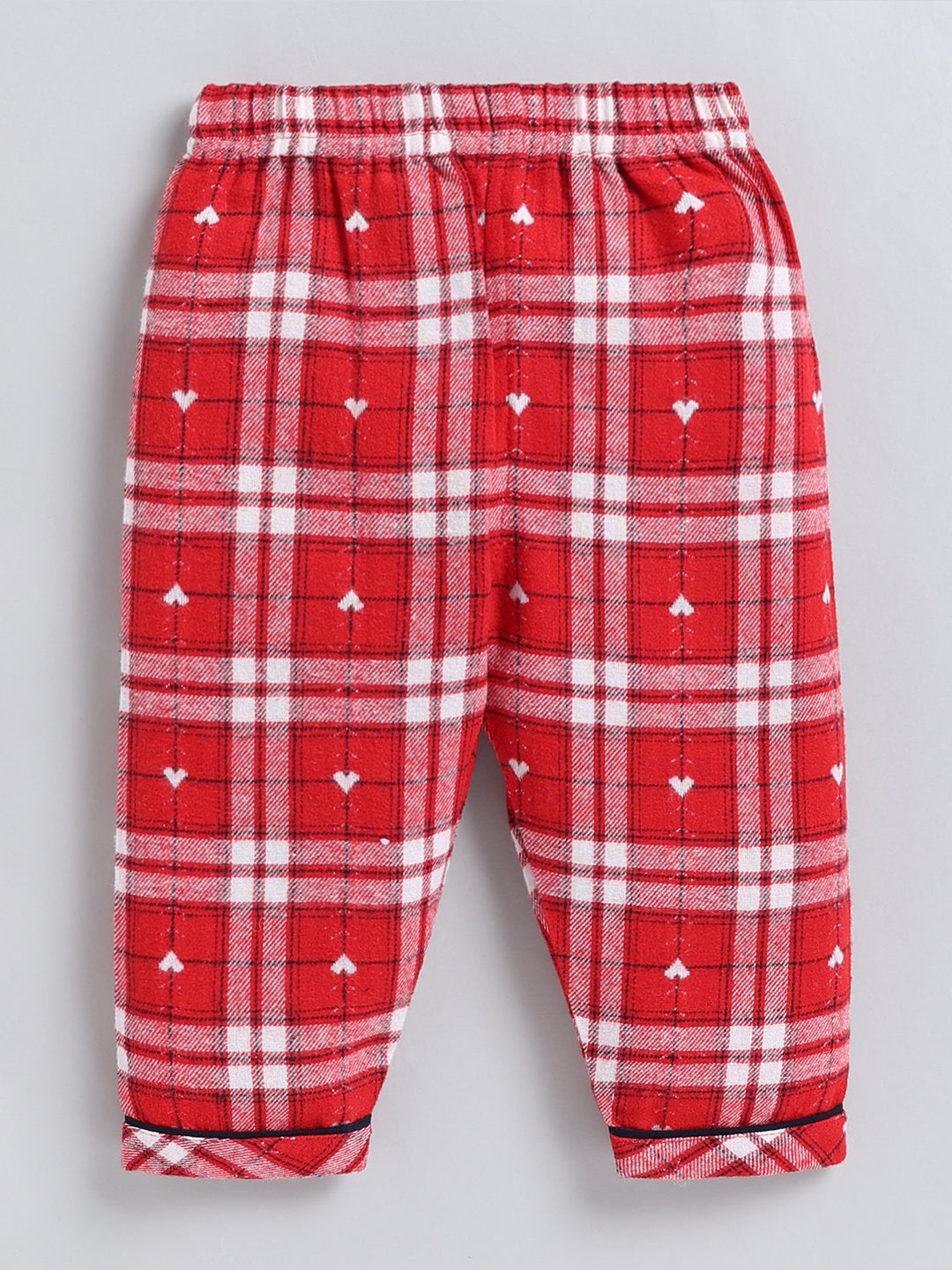 Red Checked Cotton Full Sleeve Night Suit