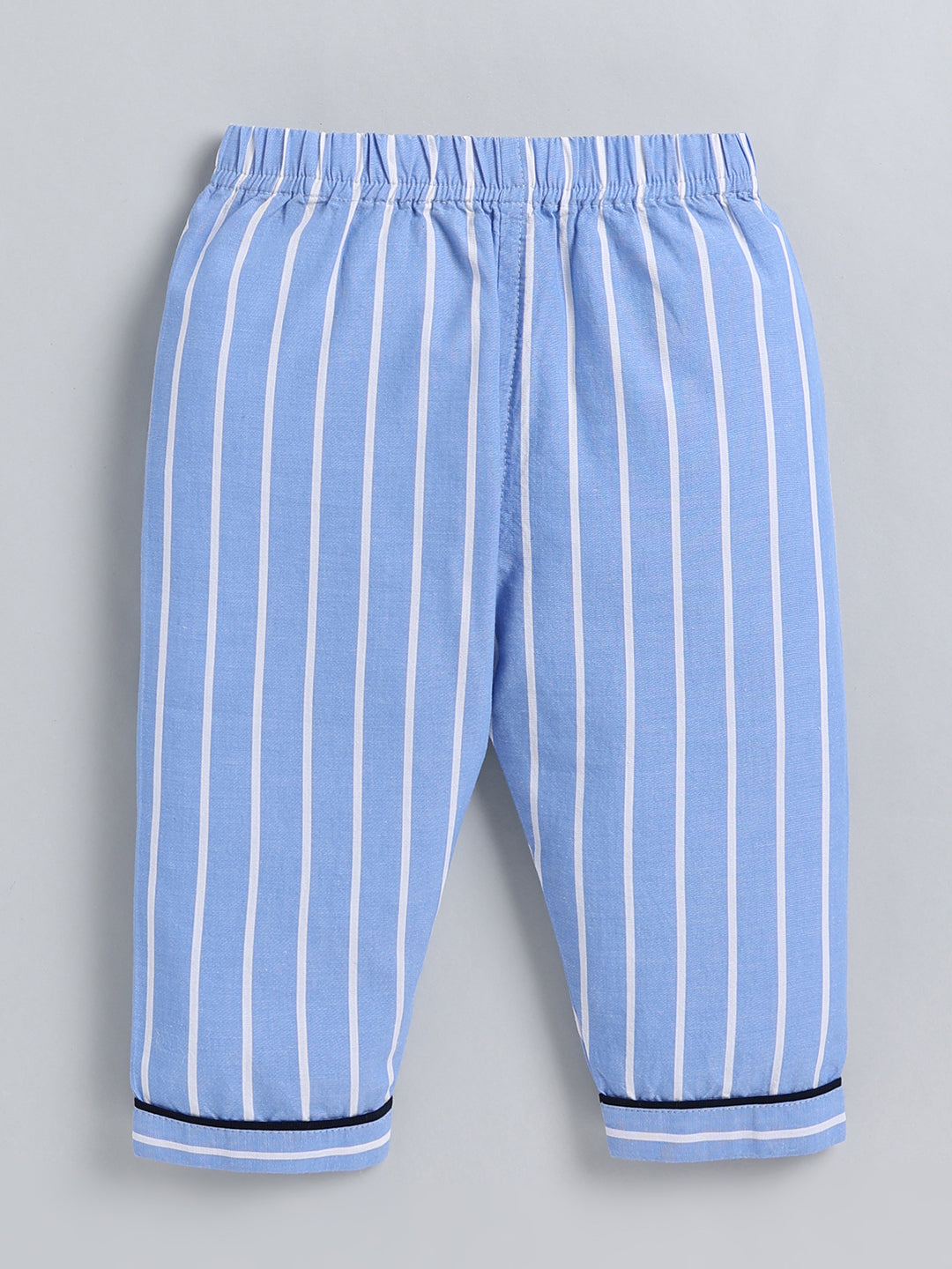 Blue Typography Cotton Full Sleeve Night Suit
