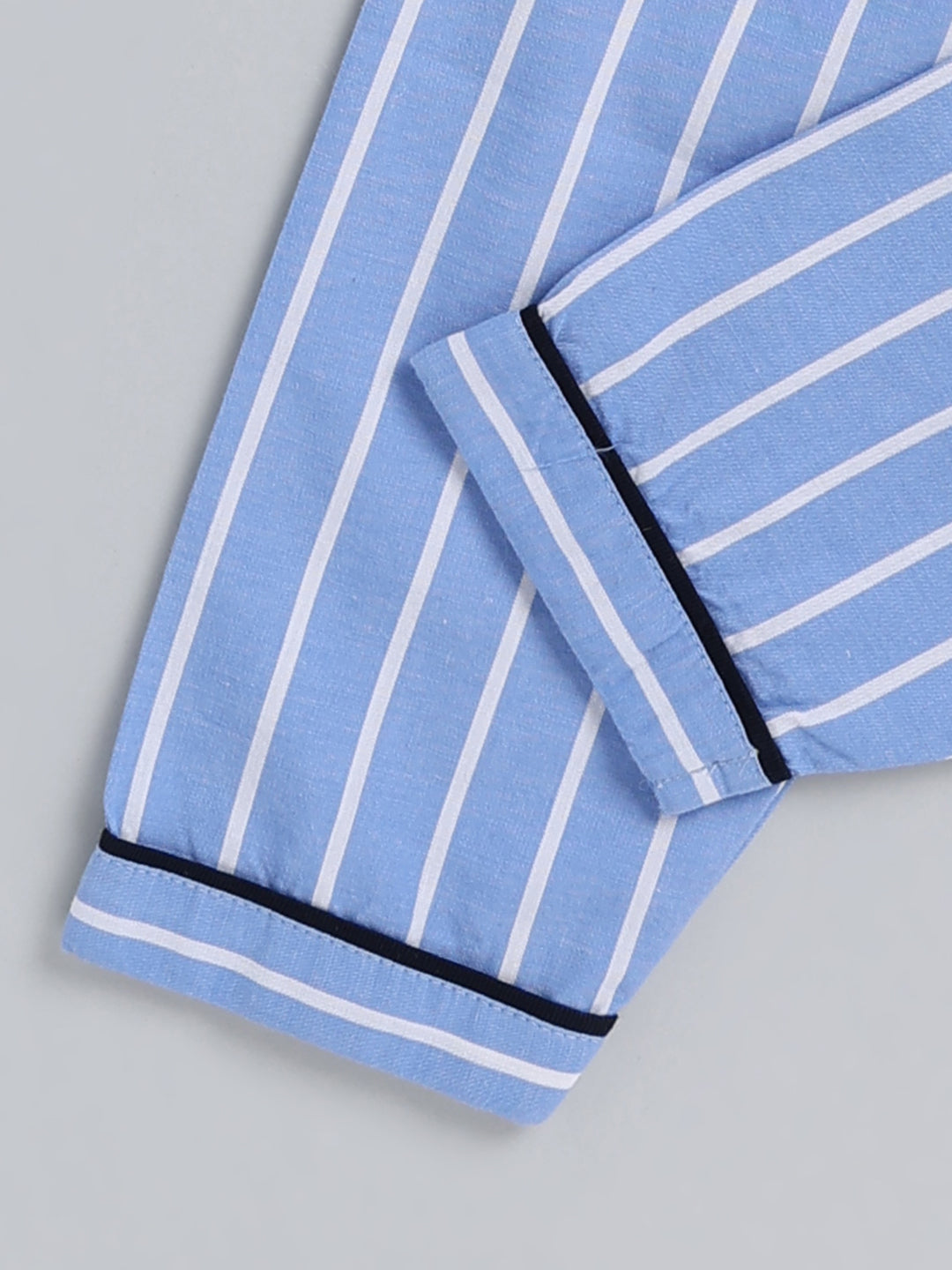 Blue Typography Cotton Full Sleeve Night Suit