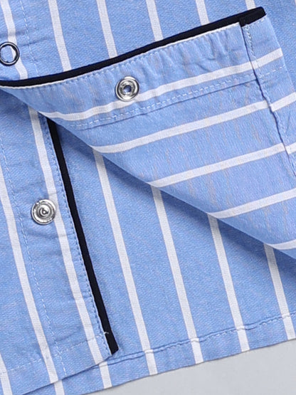 Blue Typography Cotton Full Sleeve Night Suit