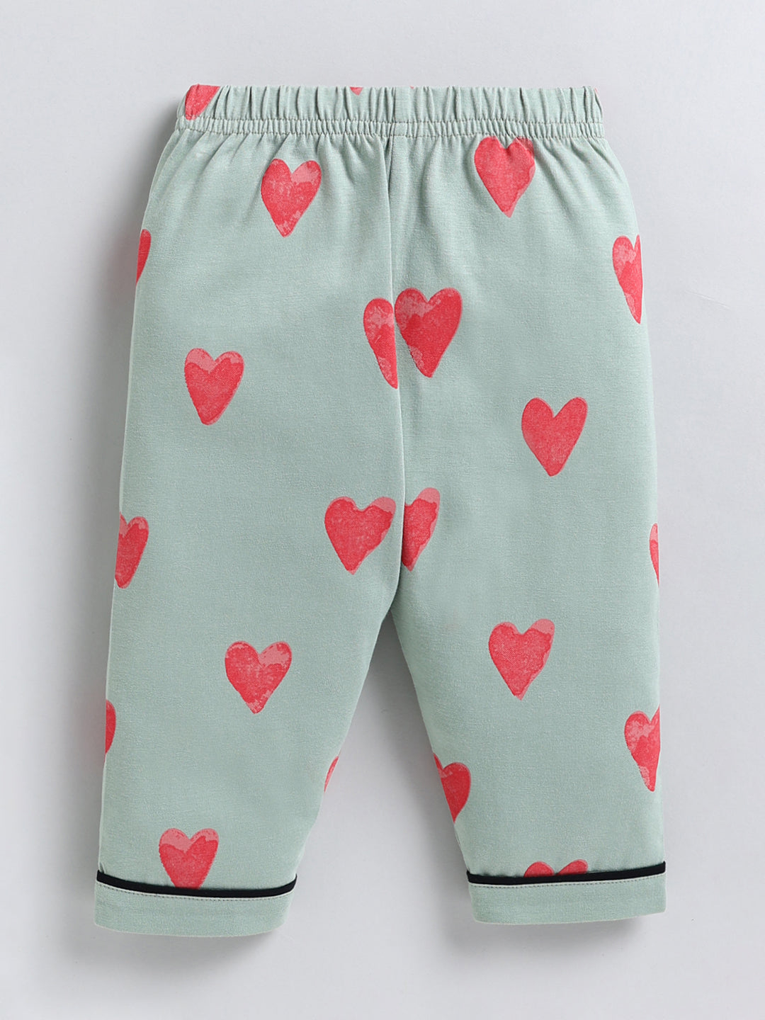 Green Typography Cotton Full Sleeve Night Suit