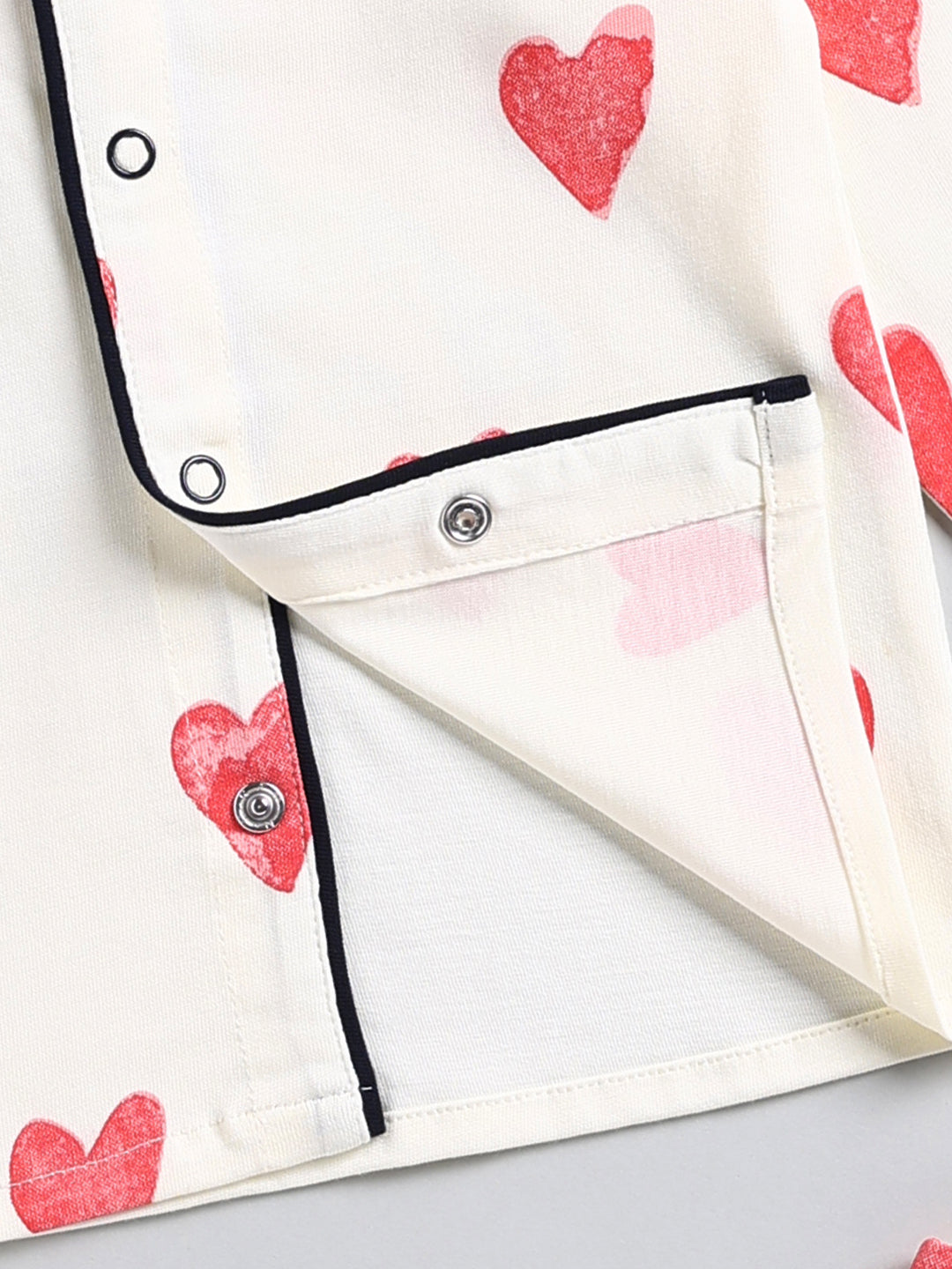 Cream Typography Cotton Full Sleeve Night Suit