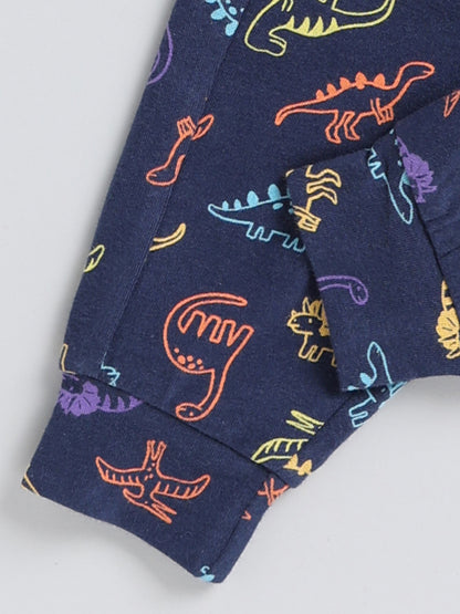 Blue Dino Print Cotton Full Sleeve Co-ord Set