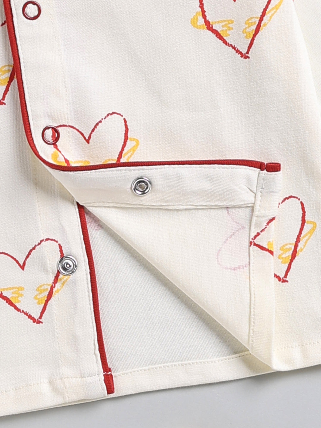 Cream Typography Cotton Full Sleeve Night Suit