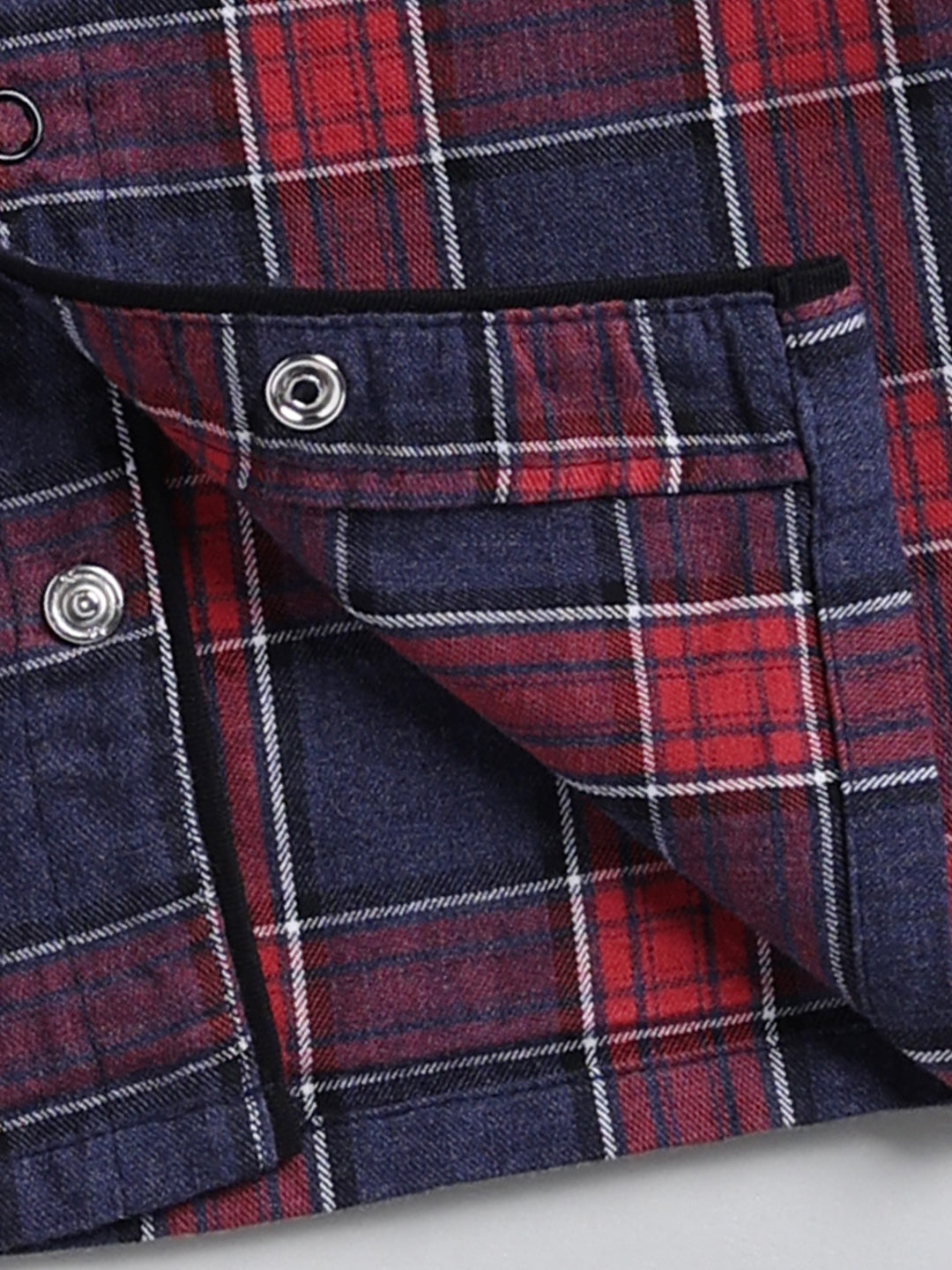 Blue Checked Cotton Full Sleeve Night Suit