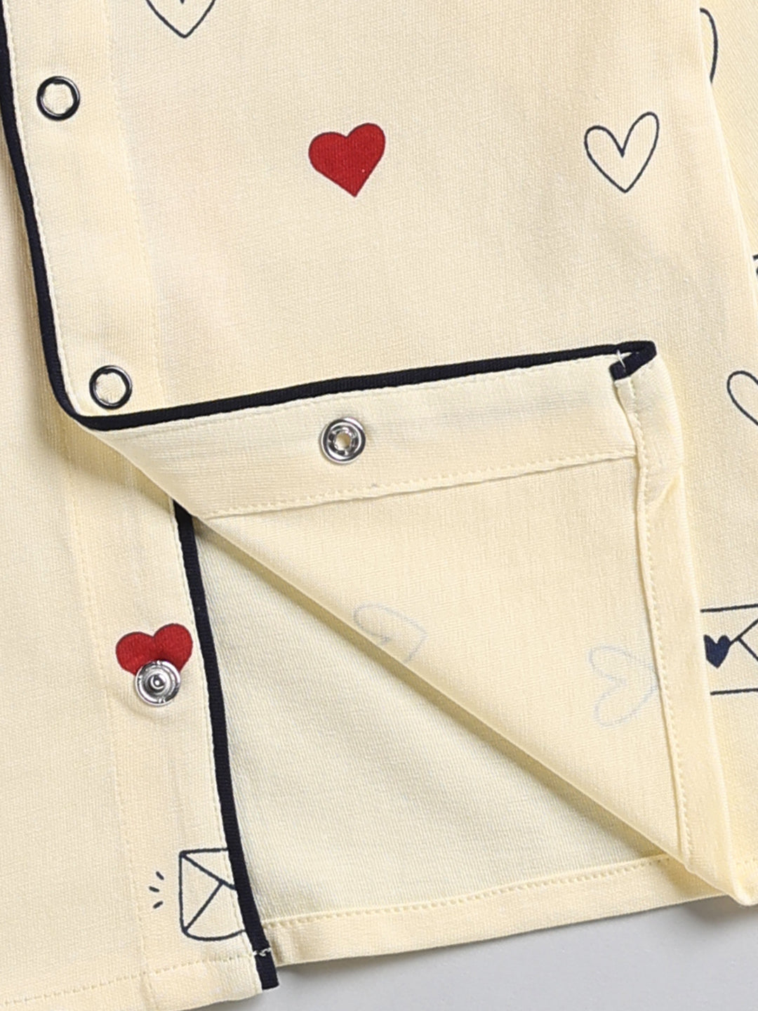 Yellow Typography Cotton Full Sleeve Night Suit