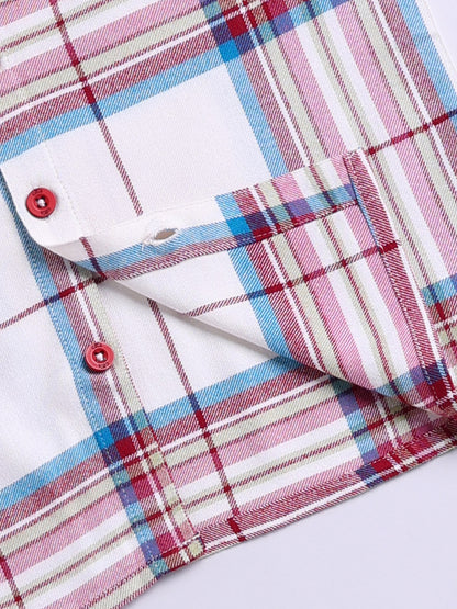Maroon Checked Flannel Cotton Full Sleeve Night Suit