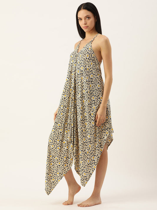 Floral Black Holiday Dress