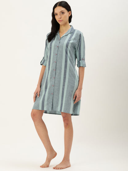 Blue Striped Relaxed Sleepshirt