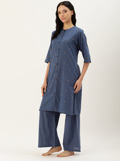 Floral Blue Kurta & Palazzo