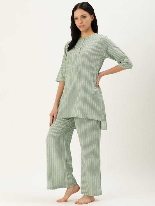 Vertical Green Kurta & Palazzo