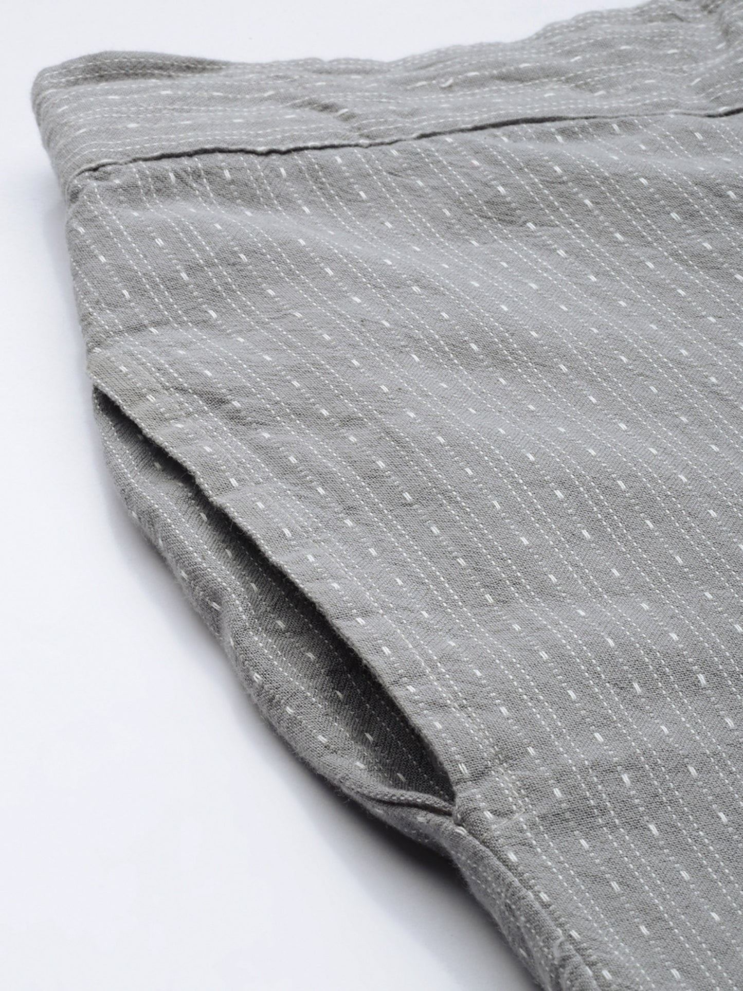 Striped Grey Cotton Kurta & Palazzo