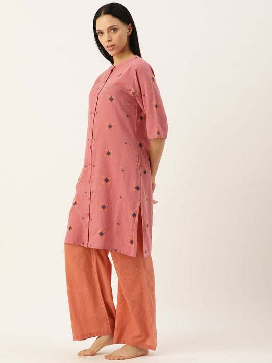 Floral Mauve Mix Match Kurta & Palazzo