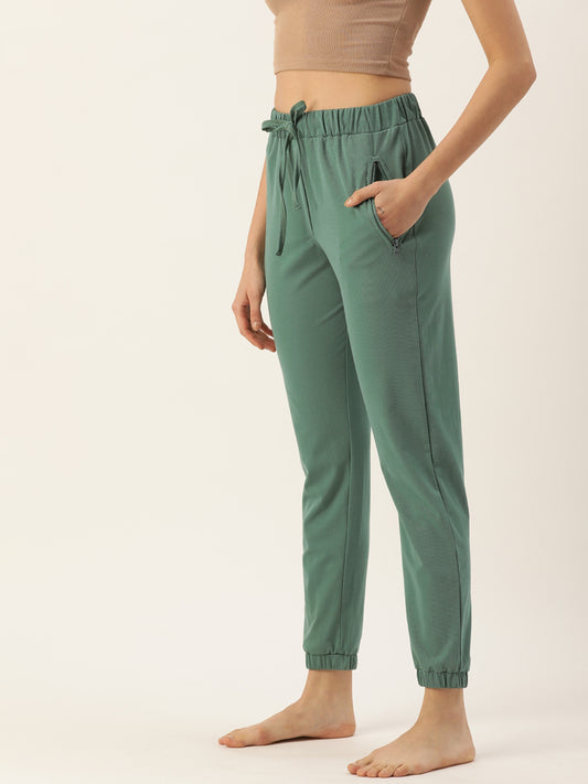 Women Green Slim Fit Joggers